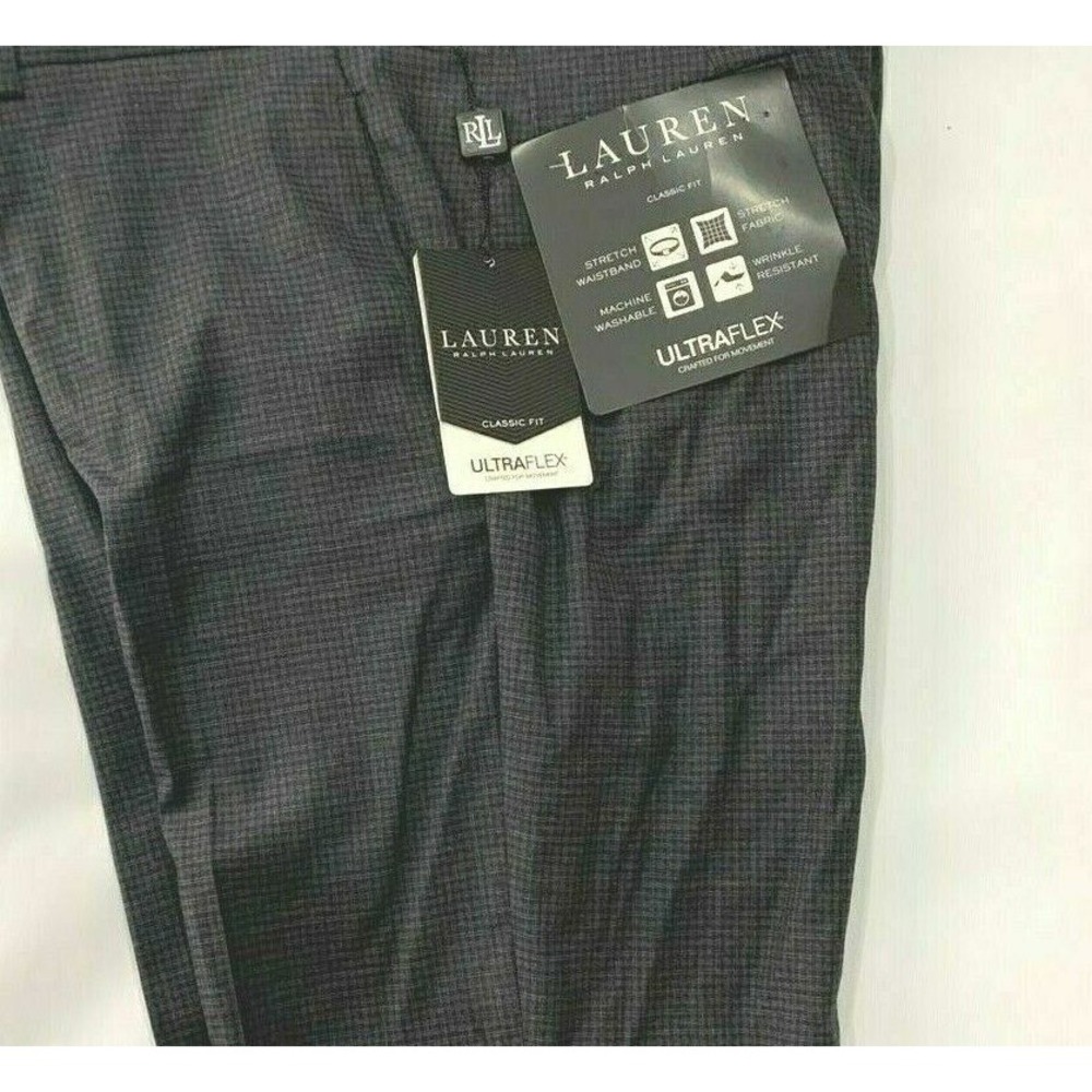 Ralph Lauren men's Norton Grey plaid Ultra Flex Dress Pants Size 40 x 30 $95 - Picture 3 of 3